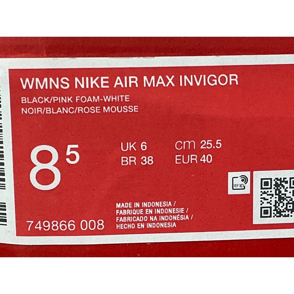Nike Air Max Invigor Womens 8.5 White Pink Black Running Shoes - Picture 6 of 10